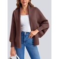 thumbnail image 2 of Autumn/ Winter Open Front Casual Solid Color Women's Loose Knitted Cardigan, 2 of 6