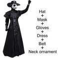 thumbnail image 2 of Disfraz de Halloween, disfraz de médico de la peste, disfraz de sacerdote Steampunk, capa de mago de terror, mono, Cosplay con máscara de pico de pájaro, capucha Medieval, 2 of 5