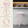thumbnail image 5 of Lavish Home Backless 24-Inch Folding Stool with 225lb Capacity (Pink), 5 of 8
