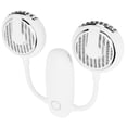 thumbnail image 2 of Ventilador USB de doble cabezal, giratorio 360°, portátil, para colgar en el cuello, para viajes al aire libre, blanco, 2 of 10