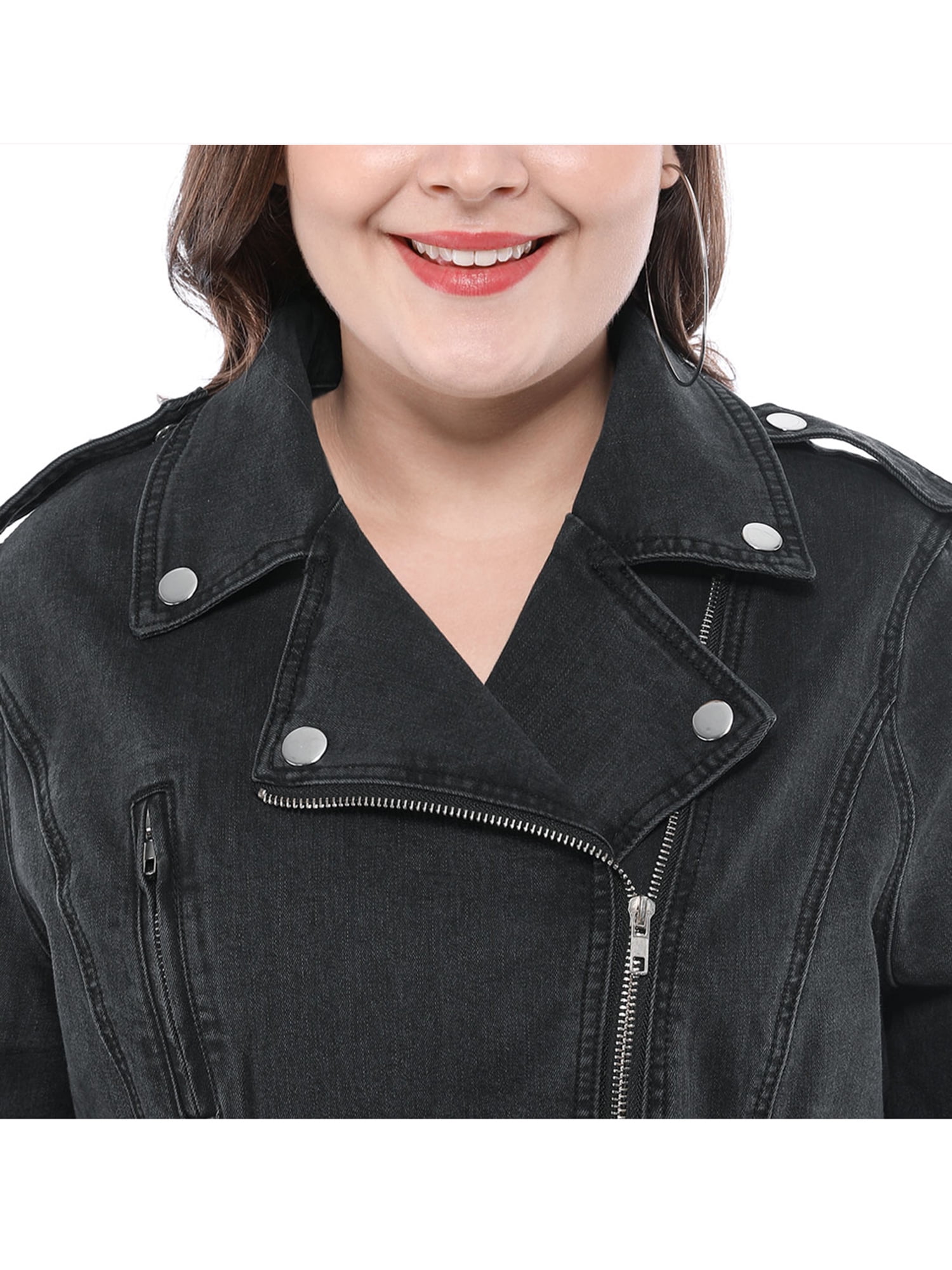 Agnes Orinda Women's Plus Size School College Motorcycle Jacket