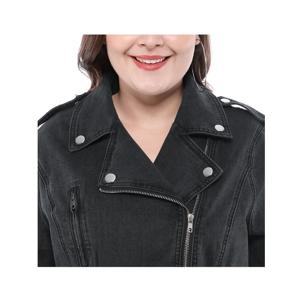 Agnes Orinda Women's Plus Size School College Motorcycle Jacket