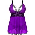 thumbnail image 1 of XmhyTop Lencería Mujer Sexy Encaje Talla Grande L Púrpura, Conjuntos de Lencería Ideal para Mujeres,Babydoll, 1 of 5