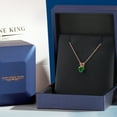 thumbnail image 5 of Gem Stone King 14K Rose Gold Green Zirconia Pendant Necklace for Women | 0.44 Cttw | Gemstone Birthstone | Heart Shape 5MM | With 18 inch Chain, 5 of 6