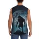 thumbnail image 4 of Balery Moon Wolf Warrior Camisetas sin mangas para hombre, absorbe la humedad y protege contra el mal olor.-Small, 4 of 7