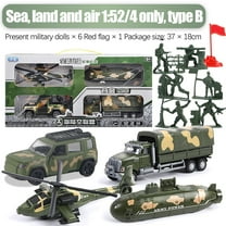 Xecvkr Diecast Military Vehicle Toy Set 4 Piece Alloy Army Tank Helicopter Truck Action Figures Birthday Gift for Kids Boys Durable Plastic 6in Vehicles