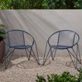 thumbnail image 2 of Raiven Outdoor Modern Iron Club Chair, Set of 2, Matte Navy Blue, 2 of 10