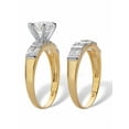 thumbnail image 2 of PalmBeach Jewelry Round and Emerald-Cut CZ 2 Piece Bridal Ring Set 3.46 TCW Two-Tone 18k Gold-Plated or Platinum-Plated Sterling Silver, 2 of 5