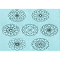 thumbnail image 1 of Ahgly Company Machine Washable Indoor Rectangle Transitional Electric Blue Area Rugs, 3' x 5', 1 of 7