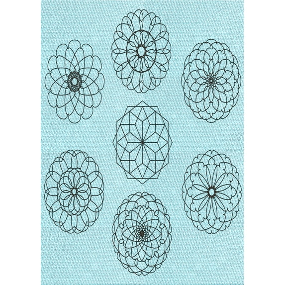 Ahgly Company Machine Washable Indoor Rectangle Transitional Electric Blue Area Rugs, 3' x 5'