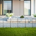 thumbnail image 2 of 28 Pack Decorative Garden Fence Outdoor 24in (H) x 30ft (L) Coated Metal RustProof Landscape Wrought Iron Wire Border Folding Patio Fences Flower Bed Fencing Animal Barrier Section Panels Decor, 2 of 7