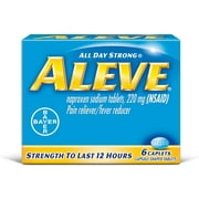 Aleve Caplets with Naproxen Sodium, 220 mg Pain Reliever / Fever Reducer, 6 Cap