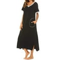 thumbnail image 4 of Pntutb Womens Plus Size Nightshirt Short Sleeve Ultra-Soft Full Length Sleepwear Dress, 4 of 6