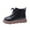 Black, variant on Otqutp Baby Flat Sole Shoes Fashion Winter Children Boots for Boys and Girls Bon Slip Thick Soles Flat Bottoms Side Zippers Plush Warm Lace-Up Solid Color Simple Style(Beige,6-7 Years)