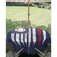 thumbnail image 3 of Outdoor Tablecloth with Umbrella Hole Zipper American Flag Round Tablecloth 60" Waterproof Outside Table Cloth US Flag Baseball Stars Navy Blue Patio Table Cover Tablecloths for Picnic Party, 3 of 8