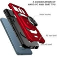 thumbnail image 2 of Ring Kickstand Phone Case for Nokia C100 w/Tempered Glass Screen Protector for Car Mount Hybrid Hard Shockproof Case - Red, 2 of 6