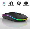 thumbnail image 3 of Ratón inalámbrico Bluetooth Guiheng recargable LED negro, 3 of 8