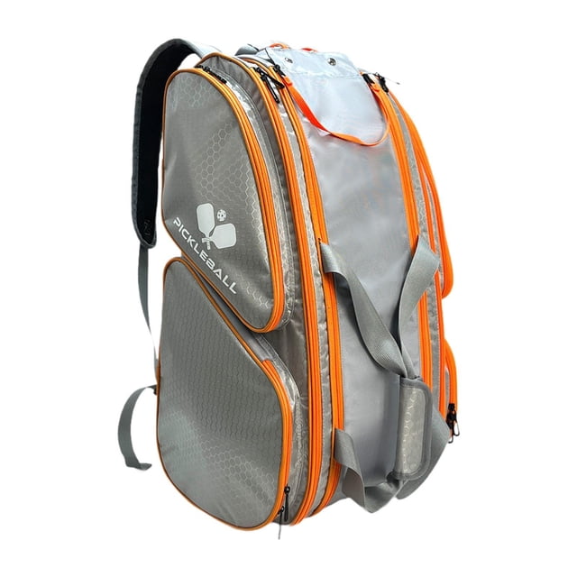 Bolso de pickleball bolso de raqueta para mujeres bolso de tenis mochila para pickleball para Gris y naranja