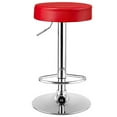 thumbnail image 1 of Costway Tabouret de Bar Rond 1 Pce Réglable Pivotant Chaise de Pub en Cuir U avec Repose-Pieds Rouge, 1 of 10
