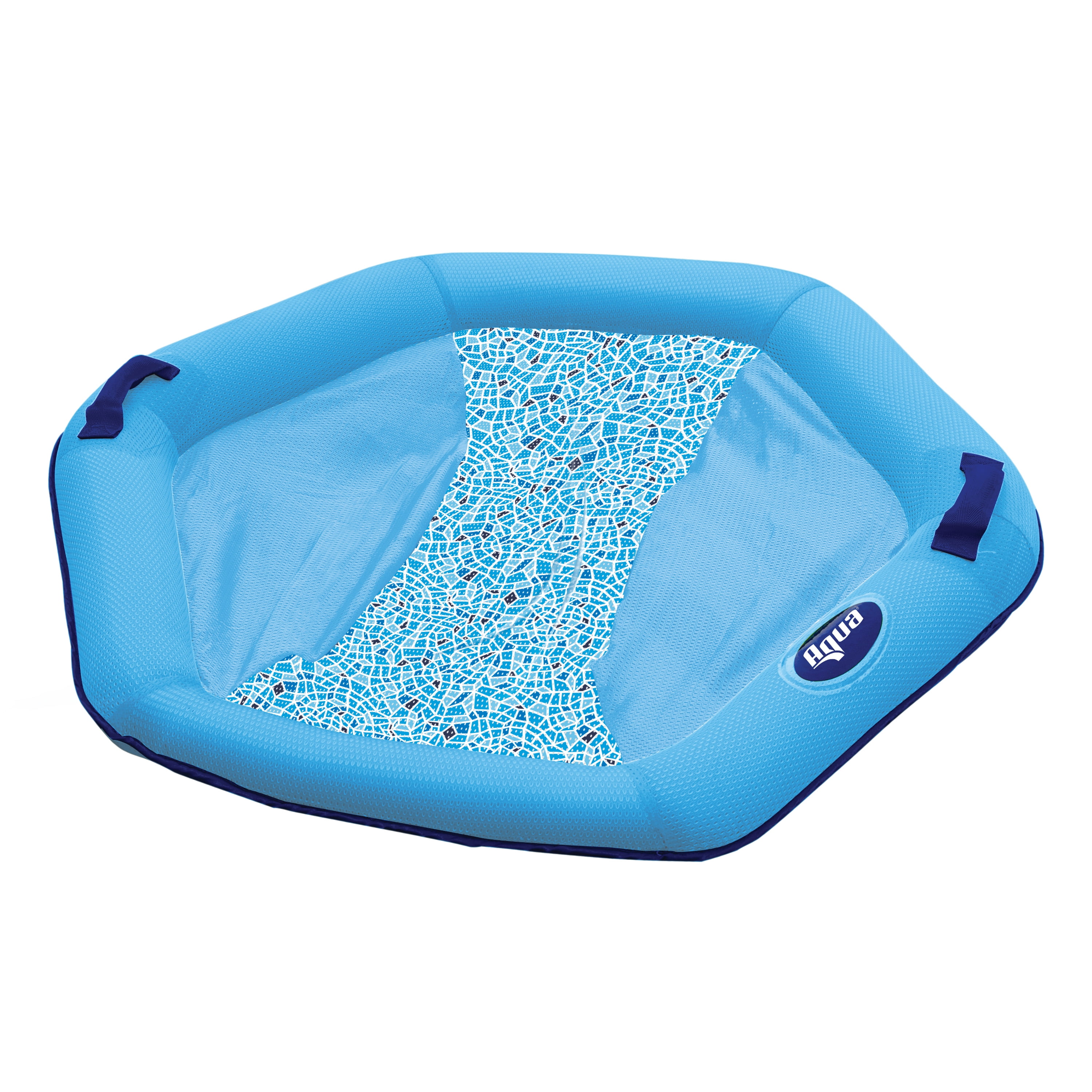 (2 pack) Aqua-Leisure Hex Lounge Chair Pool Float for Adults, Blue, Weight Capacity 250 lbs.