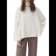 thumbnail image 3 of Suéter de Punto Holgado e Informal con Aberturas para Mujer, de Color Liso, con Cuello Alto, para Otoño e Invierno. S, 3 of 10