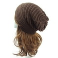 thumbnail image 4 of Valora Women Knit Hats Solid Winter Outdoor Splice Holey Autumn Baseball Caps Brown Brown, 4 of 5