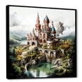 thumbnail image 2 of Designart "Enchanted Castle Sketch I" Castles Floater Framed Canvas Art Print, 2 of 5