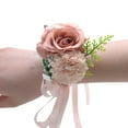 thumbnail image 2 of Leaveforme Wrist Corsage for Wedding, Set of 4, Prom Flower Wrist Corsages for Mother of Bride and Groom, Rose Wrist Flower for Bride Bridesmaid Girl Women Party, Homecoming Ceremony Anniversary, 2 of 8