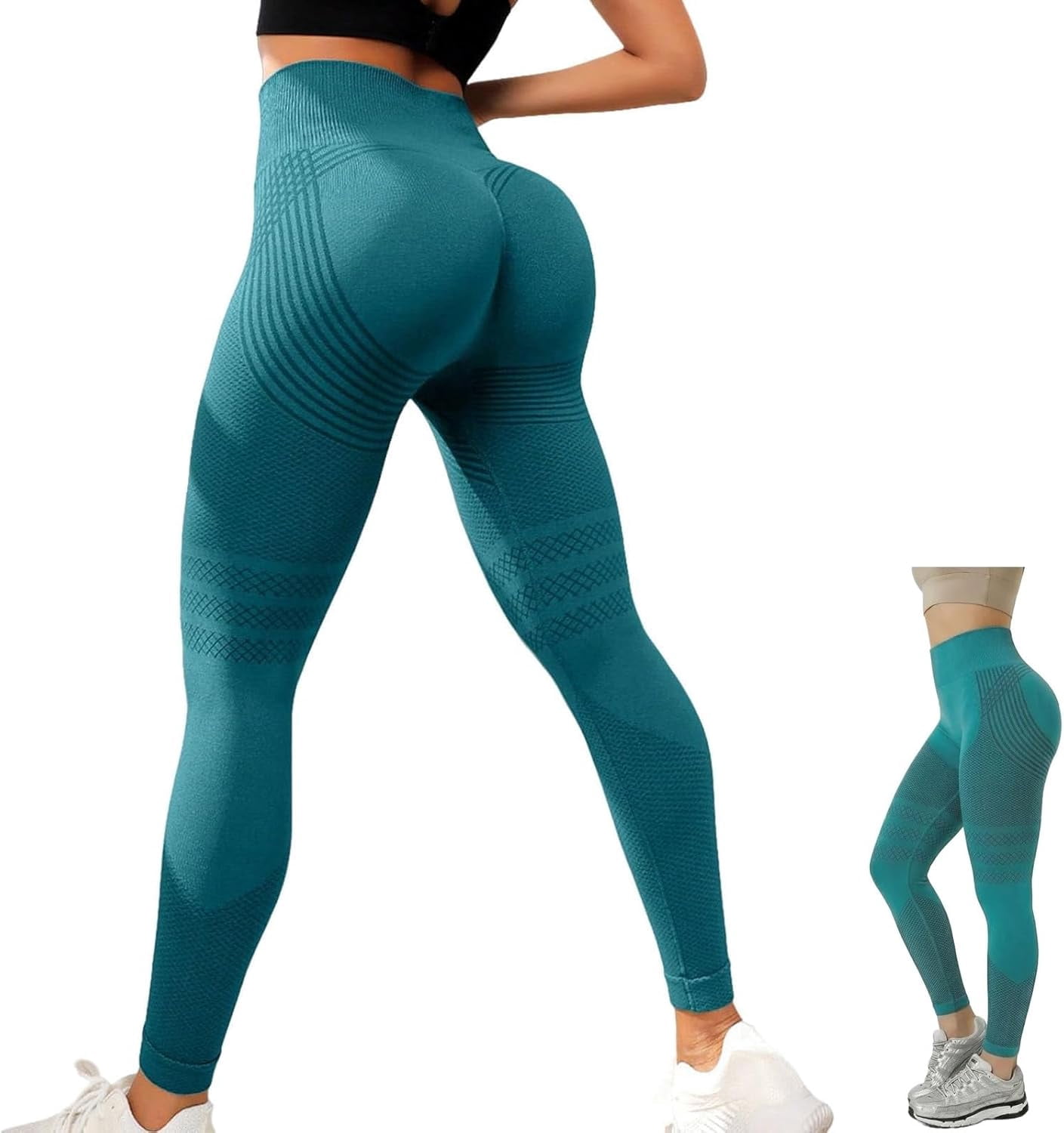 Vitaliana Leggings for Women, Vitaliana 3D Leggings High Waisted Textured Yoga Pants, Seamless Stretch Workout Leggings, Breathable Athletic Pants for Gym Running Fitness Casual Wear