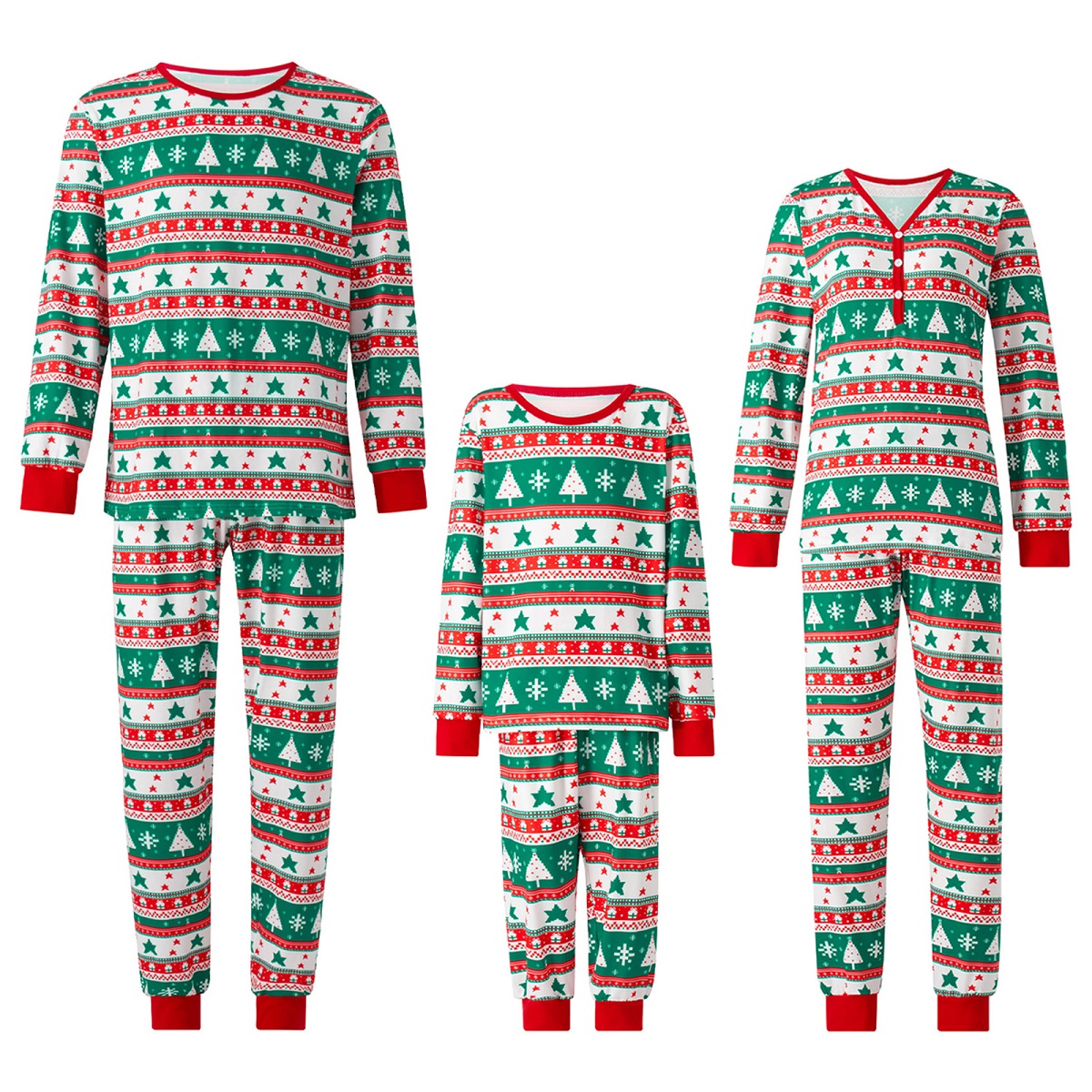 Matching Family Christmas Union Suit Pajama Set Star Snowflake Xmas
