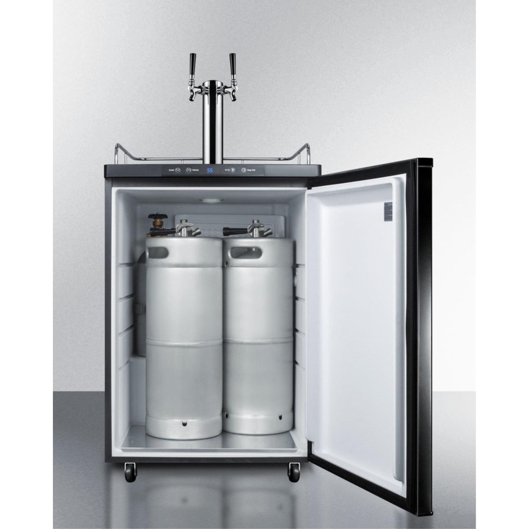 Summit 24-Inch 5.6 Cu. Ft. Freestanding Double Tap Beer Dispenser / Kegerator