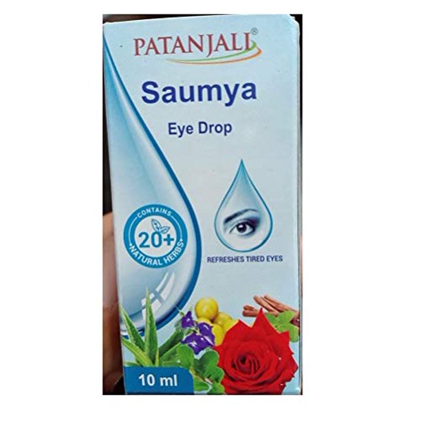 Patanjali 4 x New Ayurvedic Herbal Saumya Eyedrops 10ml