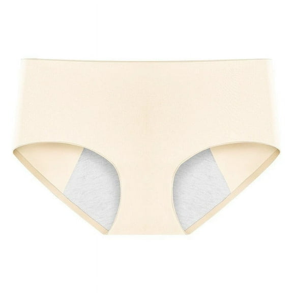 Women's Mid Waist Underwear Non File, Large Size, Pure Leakproof, Organic Absorbent Lined Panties