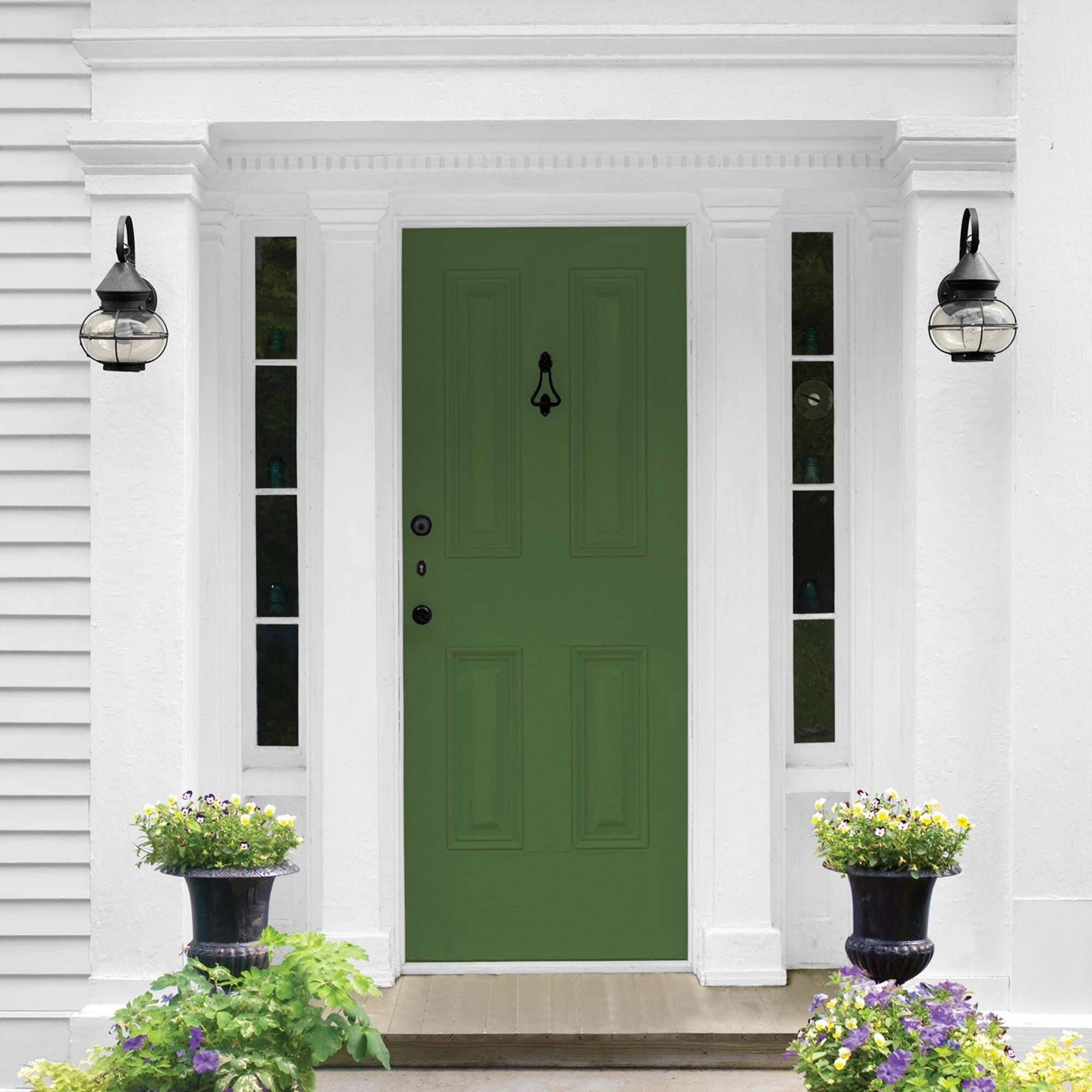 Glidden One Coat Mountain Forest / Green Semi-Gloss Exterior Paint with Primer, 1 Gallon