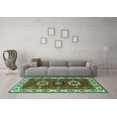 thumbnail image 3 of Ahgly Company Indoor Square Geometric Turquoise Blue Traditional Area Rugs, 7' Square, 3 of 4