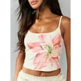 thumbnail image 2 of Women Y2k Floral Print -Tank Top Scoop Neck Spaghetti Strap Camisole Slim Fit Crop Vintage Streetwear  S, 2 of 8