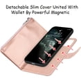 thumbnail image 6 of Wallet Case Compatible with iPhone 11 Pro,[6 Card Slots] [Wrist Strap] [Stand Feature] Detachable 2 in 1 Magnetic Zipper Leather Slim Cover Case for iPhone 11 Pro,5.8 inch Rosegold, 6 of 14