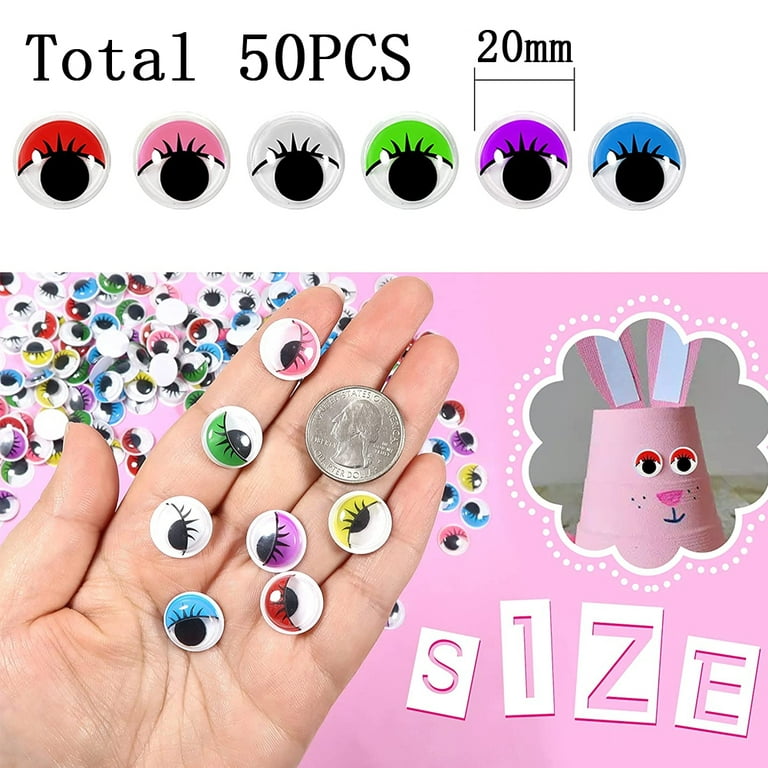 Self Adhesive Wiggle Googly Eyes with Eyelash. 7 colours. 42 pcx – Mr.  Mintz Crafts