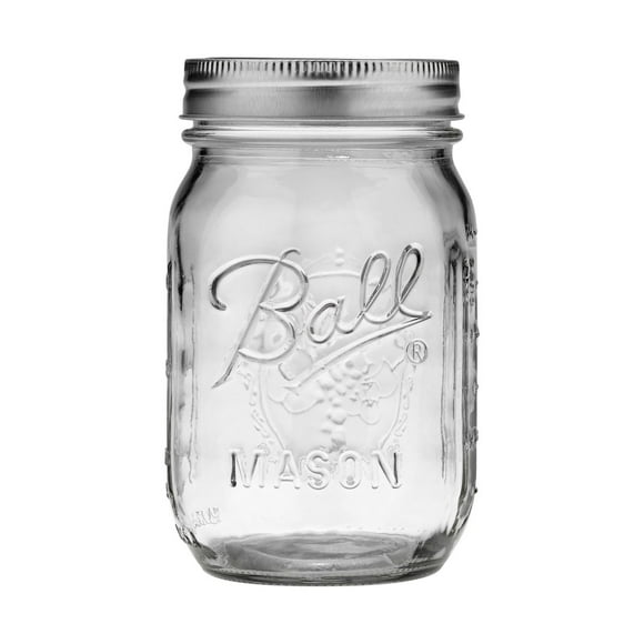 Bocaux Mason Ball avec couvercles et anneaux, ouverture régulière, 473&nbsp;ml Ensemble de 8