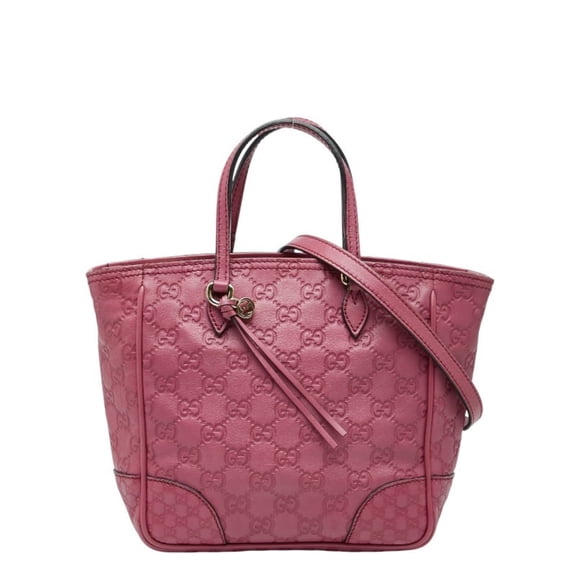 Pre-Owned Gucci Guccissima 2-Way Handbag/Shoulder Bag 353121 Purple Leather Women's GUCCI