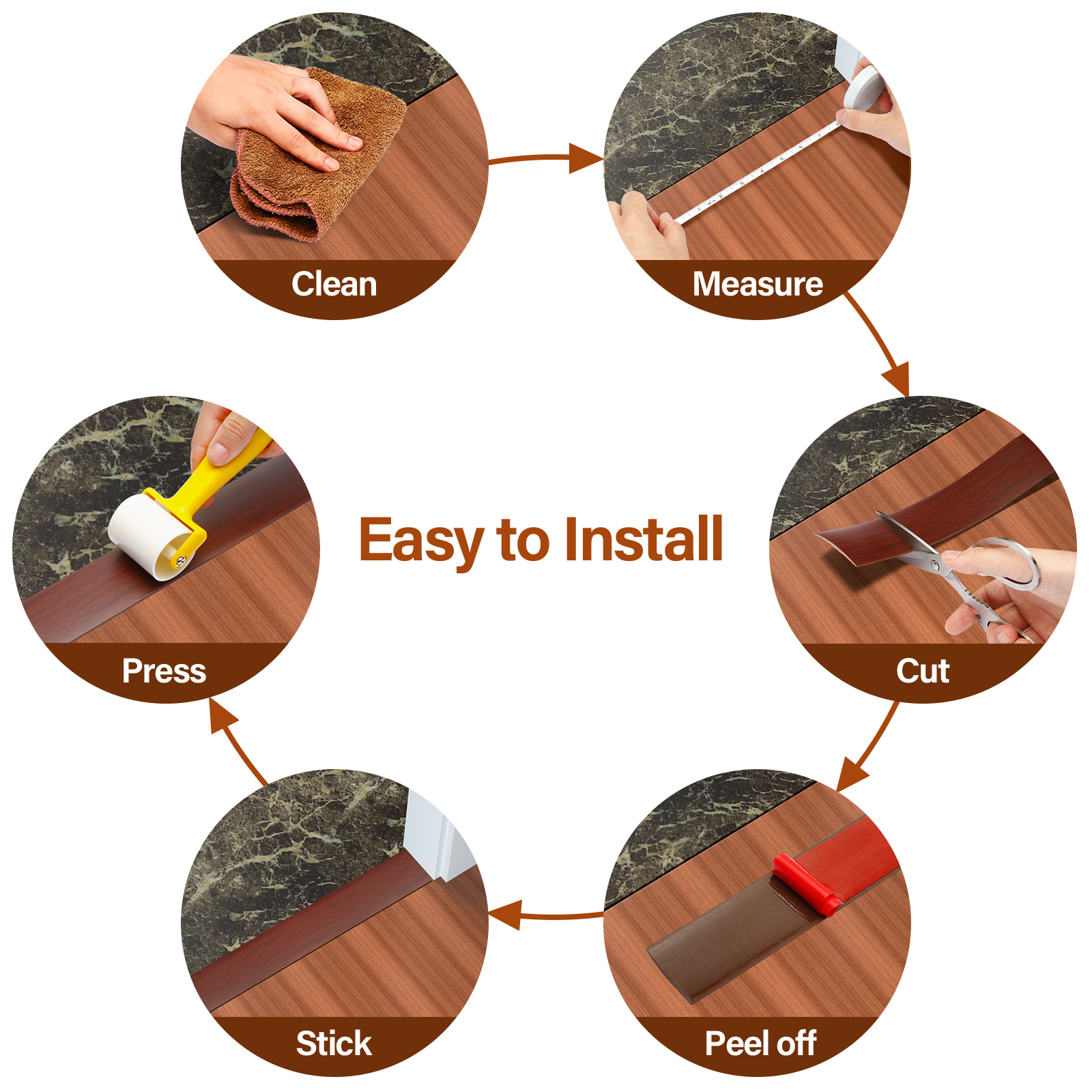 Buy Hoomtree 6.56Ft Floor Transition Strip Self Adhesive,Rubber Floor