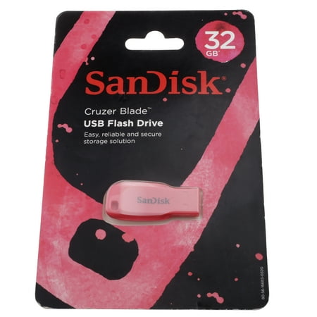 SanDisk, 32GB, USB 2.0 Pink Cruzer Blade Drive