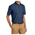 thumbnail image 4 of Mens Short Sleeve Value Denim Cotton Shirt Ink Blue M, 4 of 6