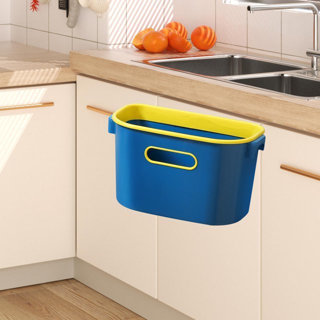 Cubo de basura colgante para cocina Macarena contenedor de basura duradero azul
