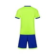 thumbnail image 5 of Conjuntos de blusas y camisas de manga corta con cuello en V. Conjunto de traje de fútbol de color sólido para niños para juegos deportivos universitarios, partidos de rendimiento, uniformes de entren, 5 of 5