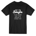 thumbnail image 1 of Teeblox T-shirt Graphique Noir pour Homme "Yes I Am Single Be Amazing", 1 of 1
