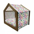 thumbnail image 2 of Butterfly Pet House, Surreal Animal Silhouettes with Floral Elements Faded Colors Romantic Design, Outdoor & Indoor Portable Dog Kennel with Pillow and Cover, 5 Sizes, Multicolor, by Ambesonne, 2 of 5