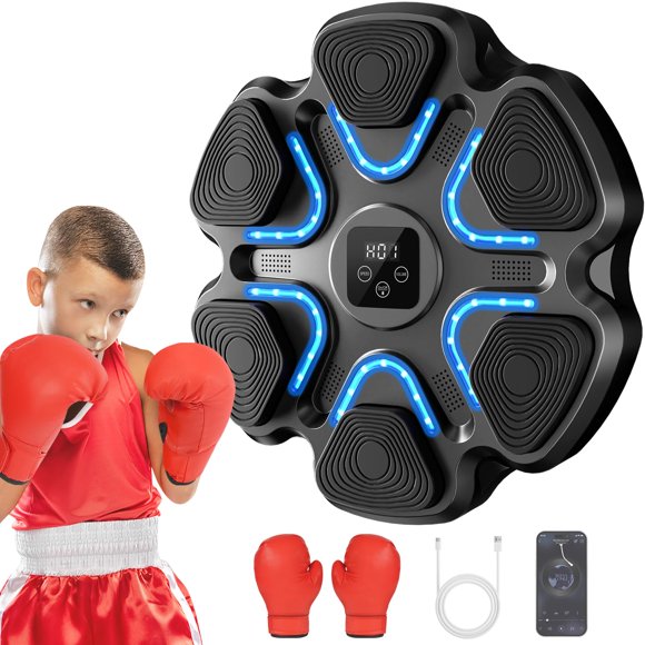 Máquina de boxeo musical TGLLM, Bluetooth, LED, entrenador de boxeo