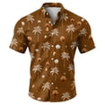 thumbnail image 6 of Domuza Hawaiian Tropical Shirt Men Short Sleeve Trendy Casual Button Up Tshirts Lounge Vacation Lightweight Loose Fit Blouse Light Brown S, 6 of 7
