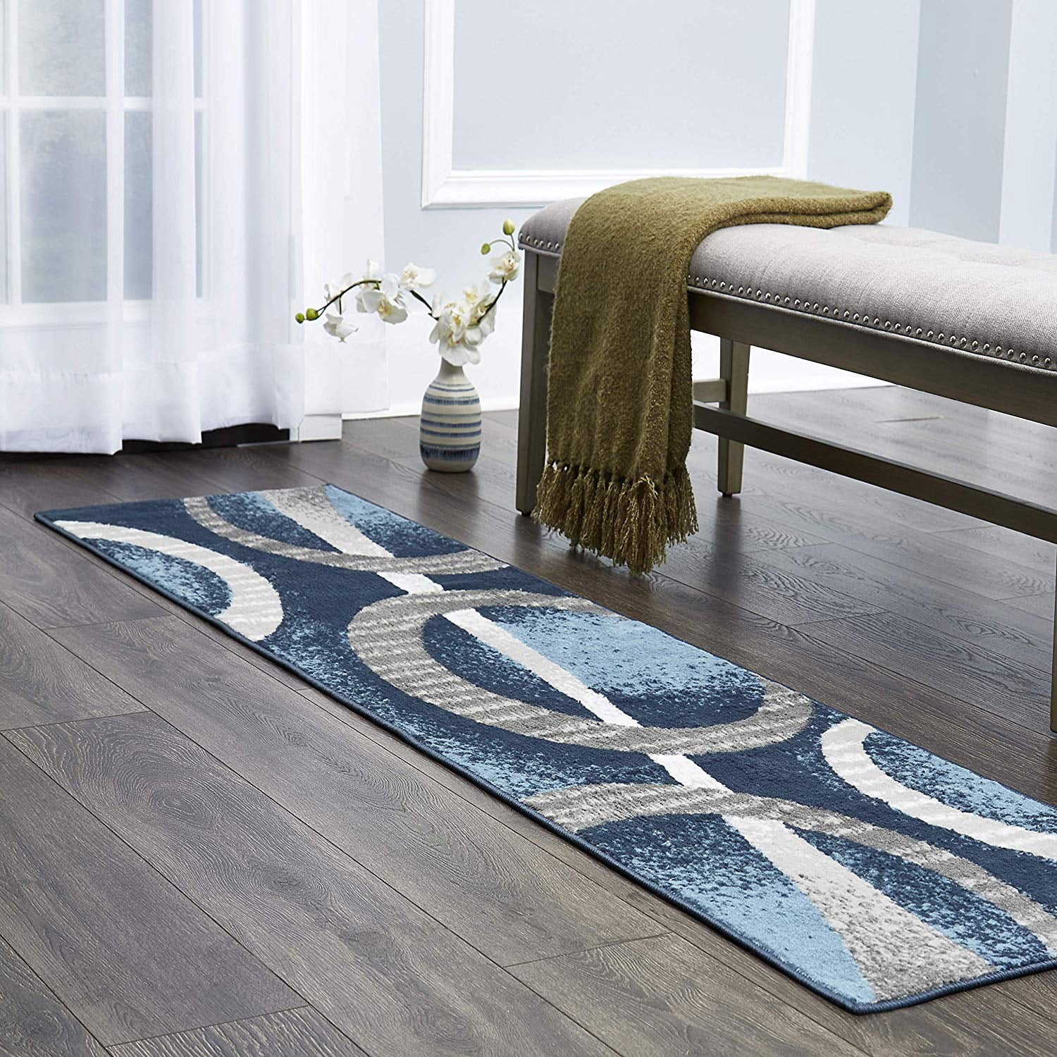 Home Dynamix Premium Indus Contemporary Geometric Area Rug, Blue/Grey, 7'8"x10'7"